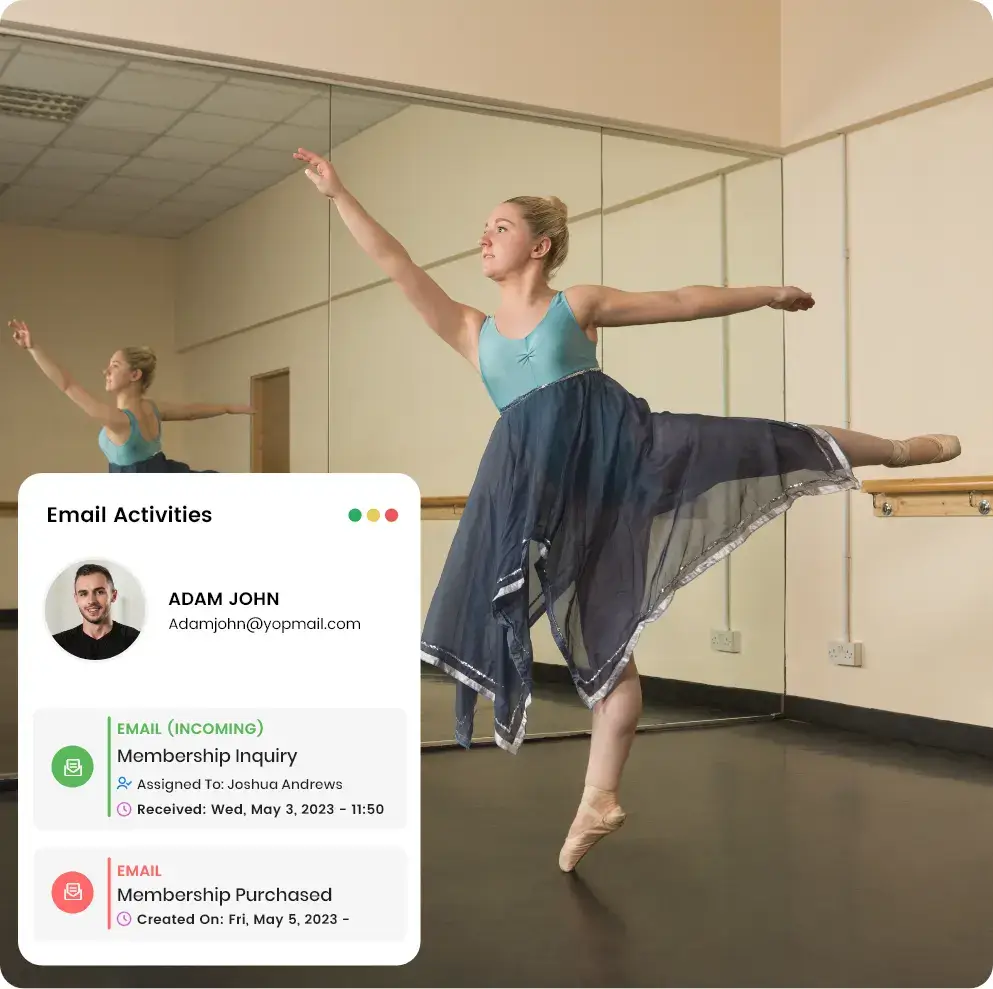 Dance studio's efficient email communication platform