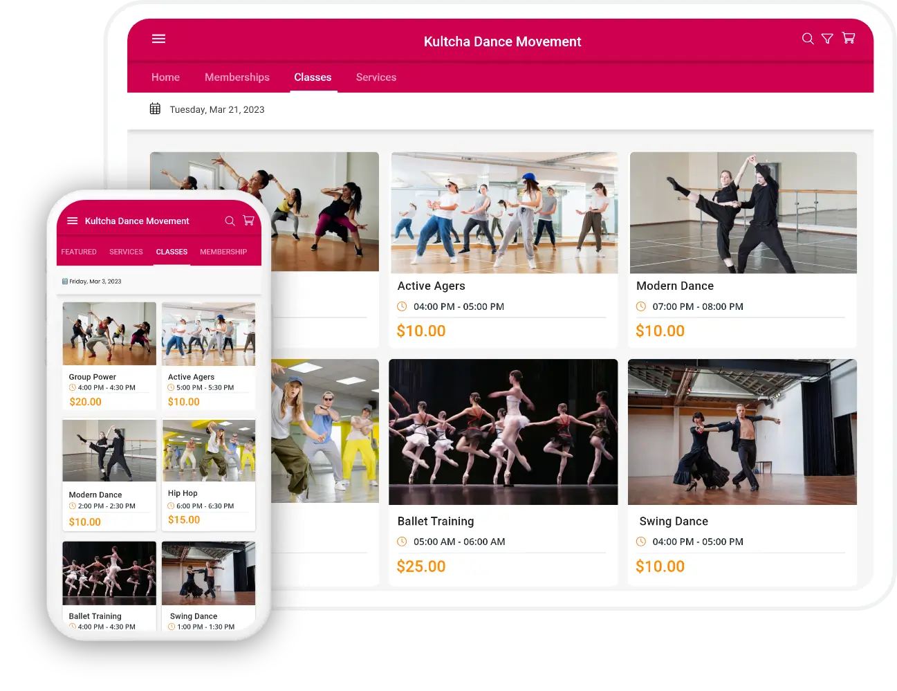 Dance studio software with Mobile connectivity and dance studio online booking system