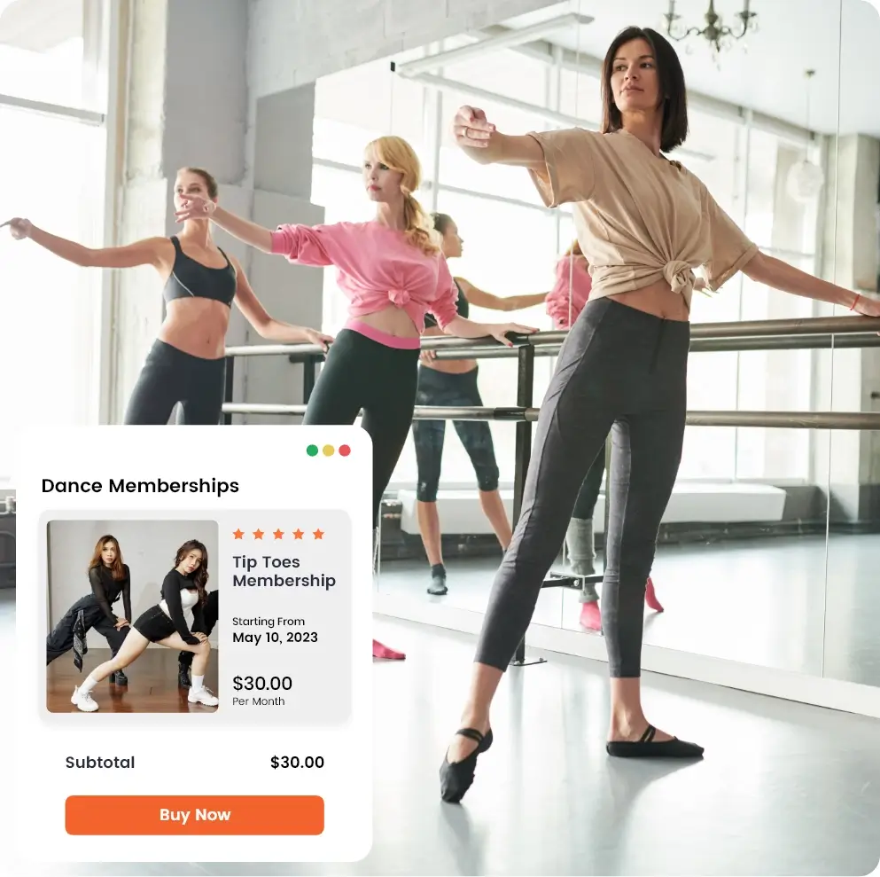 Wellyx Dance studio software with Online dance studio sales system